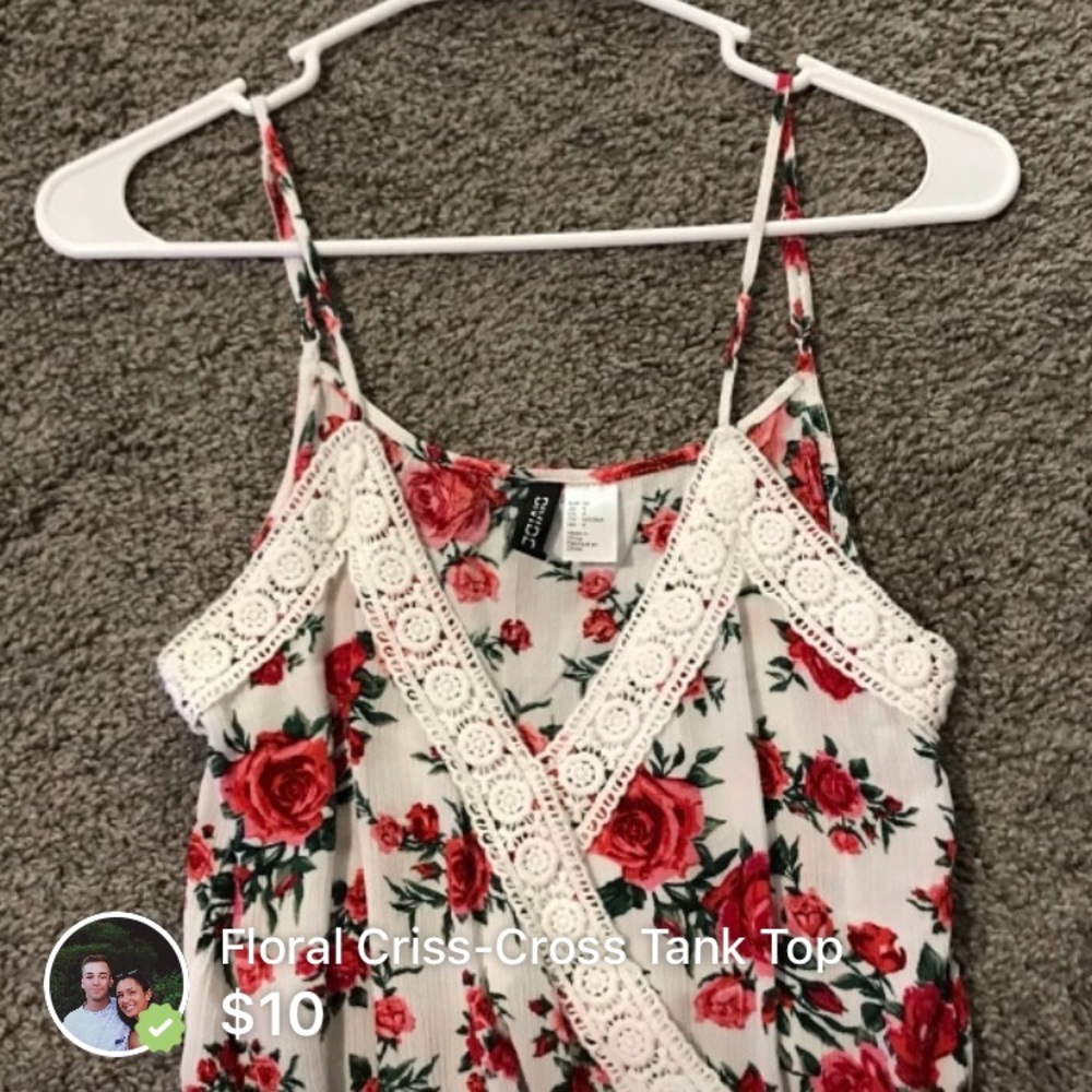 Floral Criss Cross Tank Top